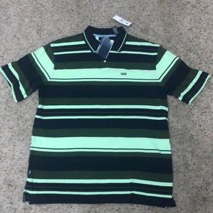 Men’s 2XL NWT Enyce Striped Golf Polo green blue